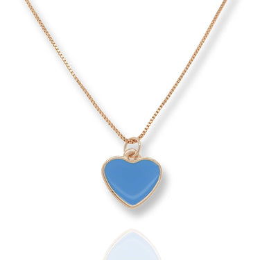 Gold Tiffany Blue Heart Necklace